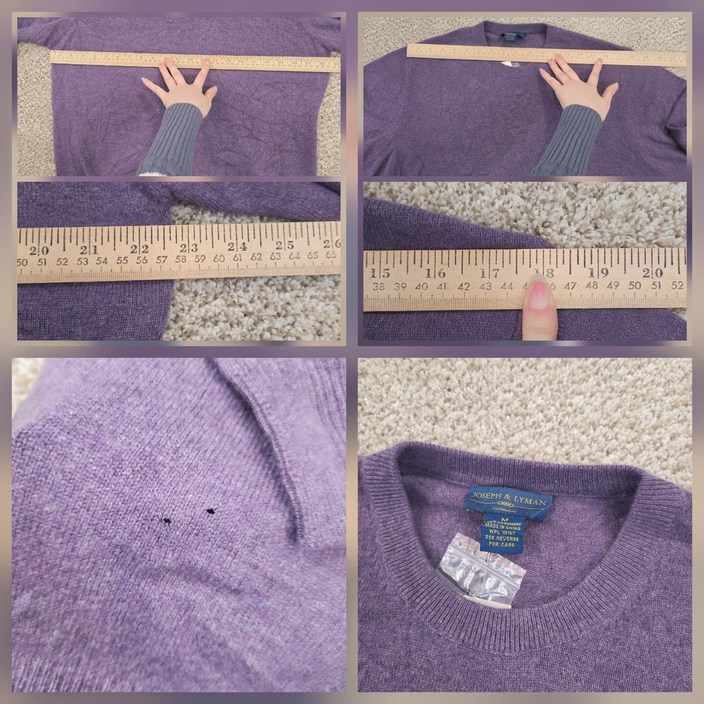 Joseph & Lyman Cashmere Sweater Men's M Purple Crew Neck Pullover NEW - Picture 5 of 5